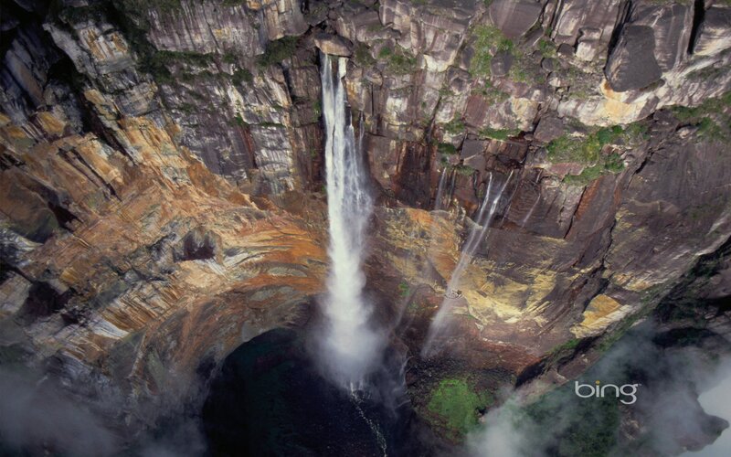 Aerial view of a waterfall