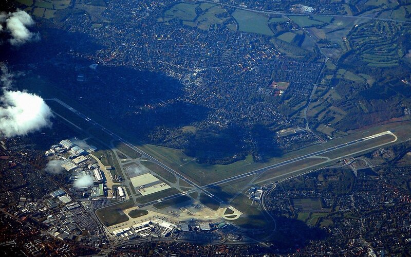 Aerial View of Airport — Green, Dramatic
