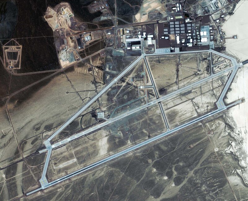 aerial view of an airbase