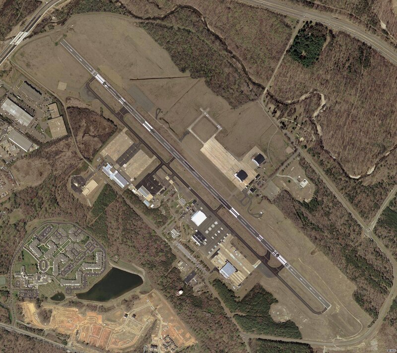 Aerial view of an airport