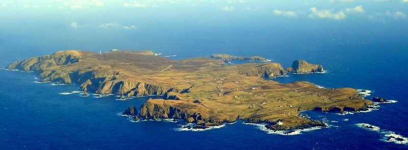 Aerial View of an Island — Blue, Serene, Afternoon, Photograph