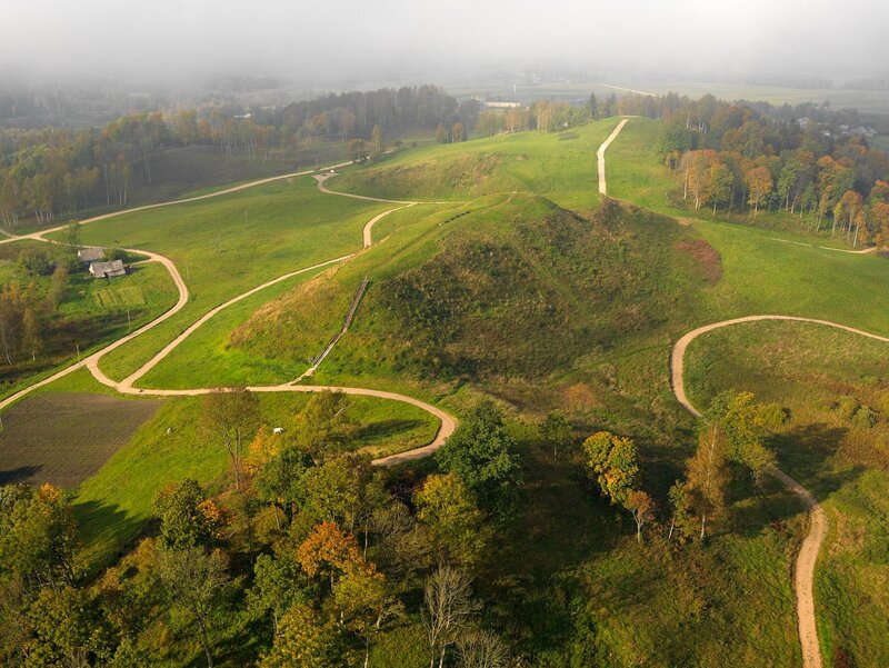 Aerial view of ancient earthworks