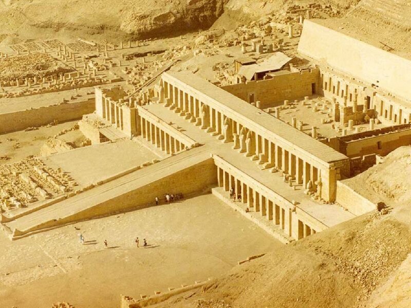 Aerial view of ancient temple