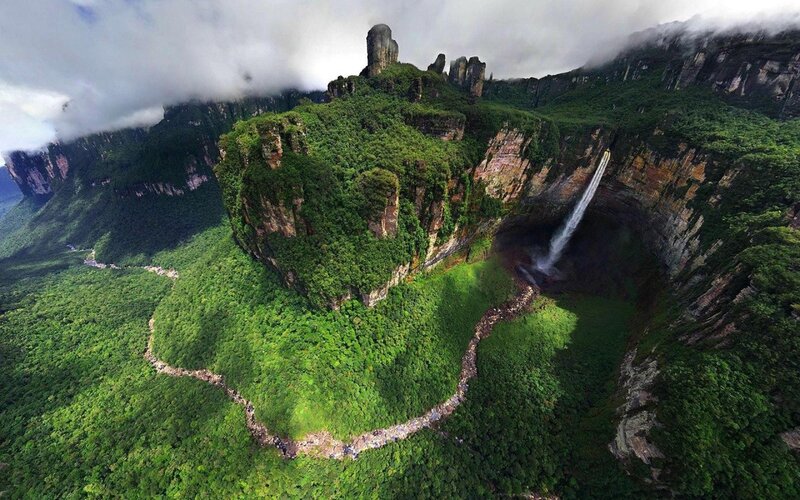 Aerial view of Angel Falls