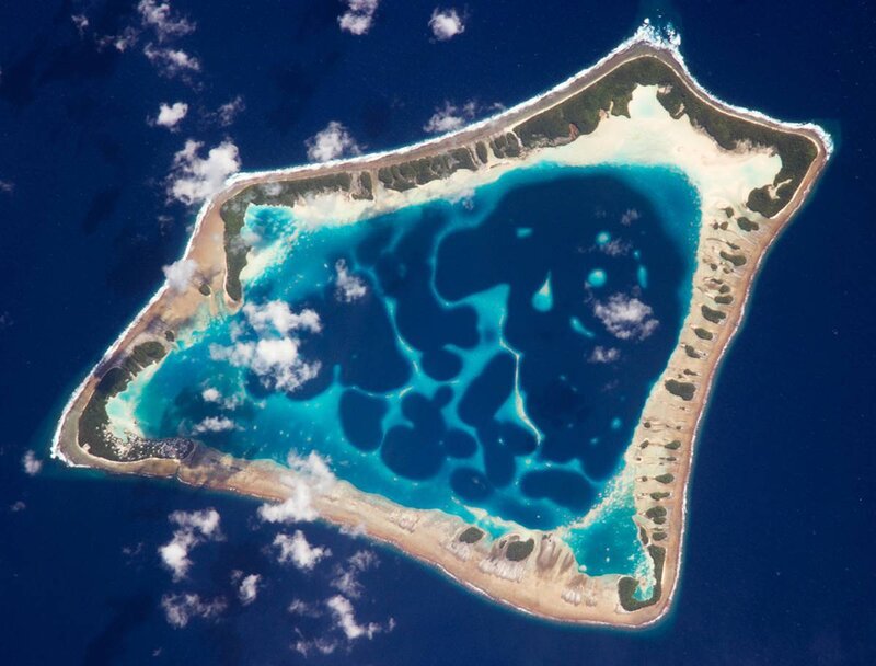 Aerial View of Atoll — Blue, Serene
