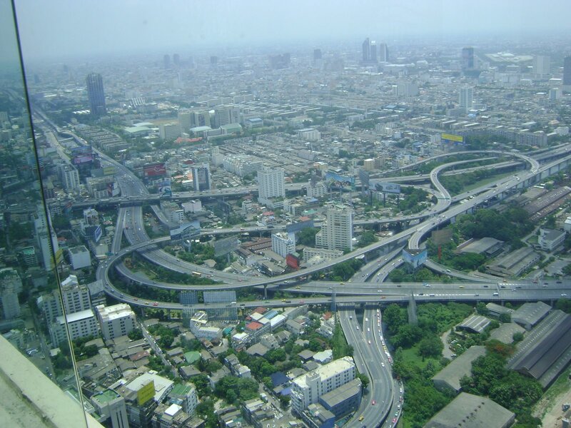 Aerial view of Bangkok city