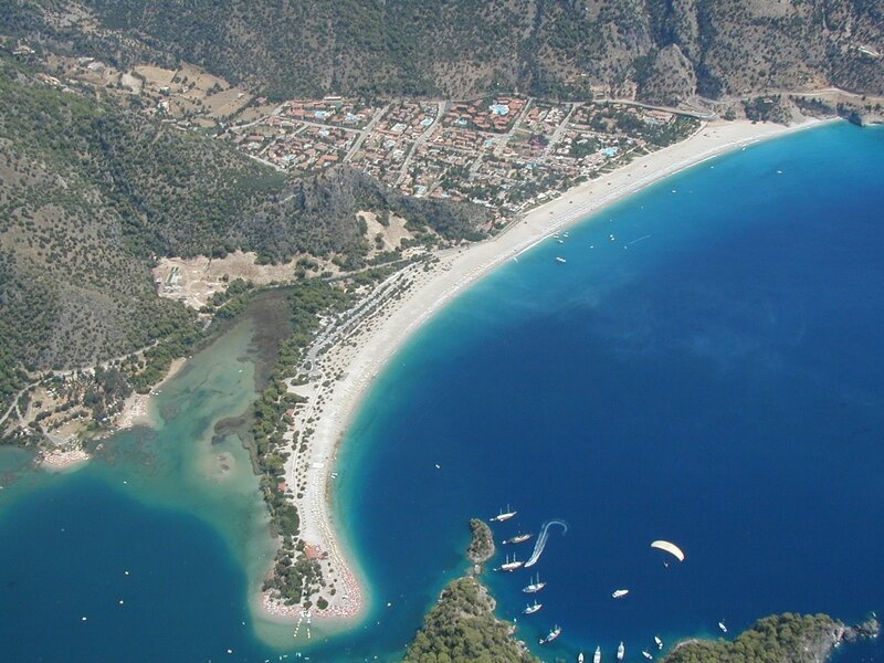 Aerial View of Beach — Blue, Serene, Afternoon, Photograph, Sea, Town