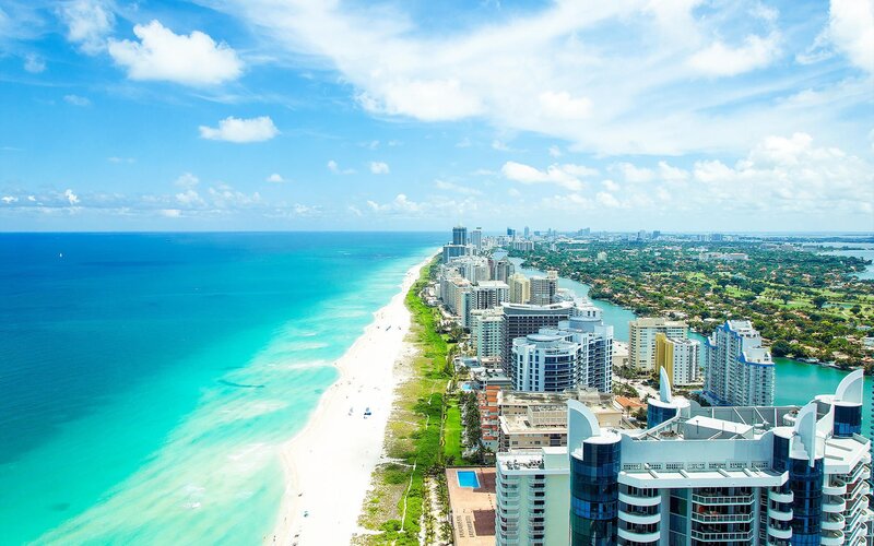 Aerial View of Beach City — Blue, Serene, Afternoon