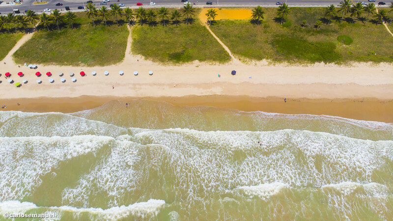 Aerial View of Beach — Green, Serene, Afternoon, Photograph, Palm Trees