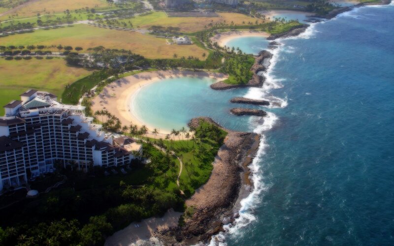 Aerial view of beach resort