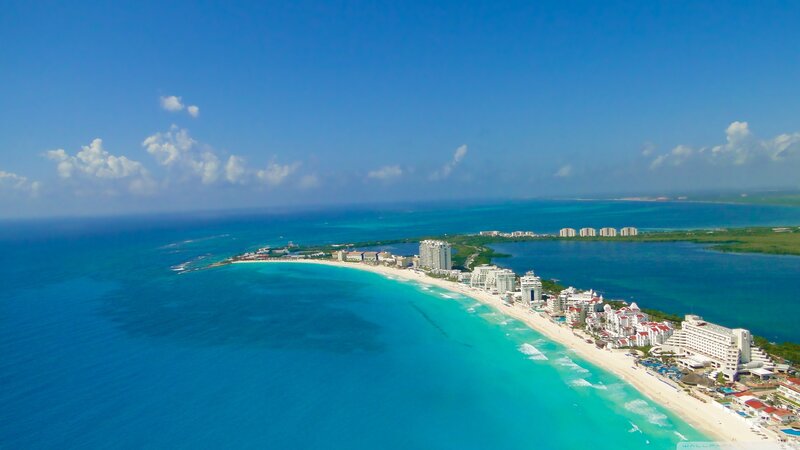 Aerial view of beach resort