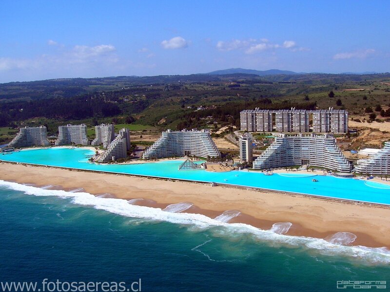 Aerial view of beach resort