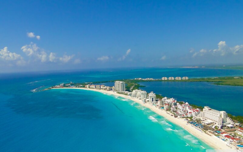 Aerial View of Beach Resort — Blue