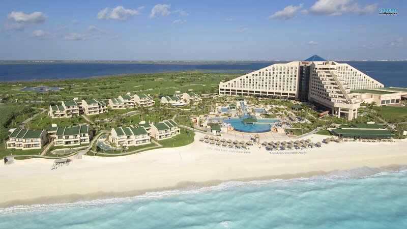 Aerial view of beach resort