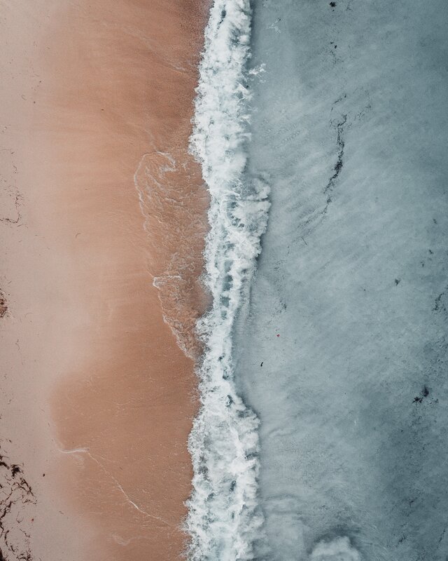 Aerial View of Beach Waves — Beige
