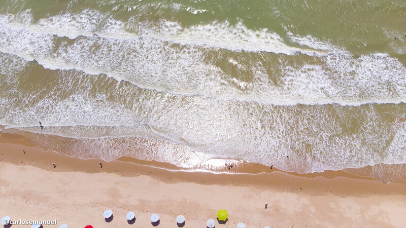 Aerial View of Beach Waves — Brown