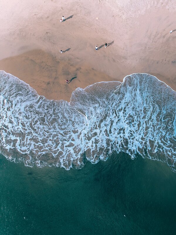 Aerial View of Beach Waves