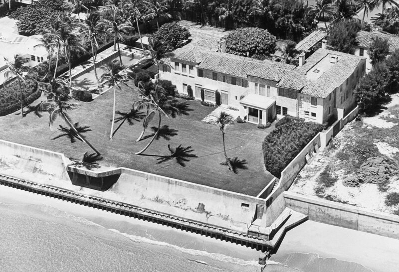 Aerial view of beachfront estate
