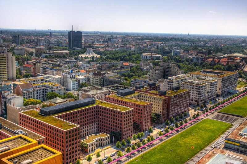 Aerial view of Berlin cityscape