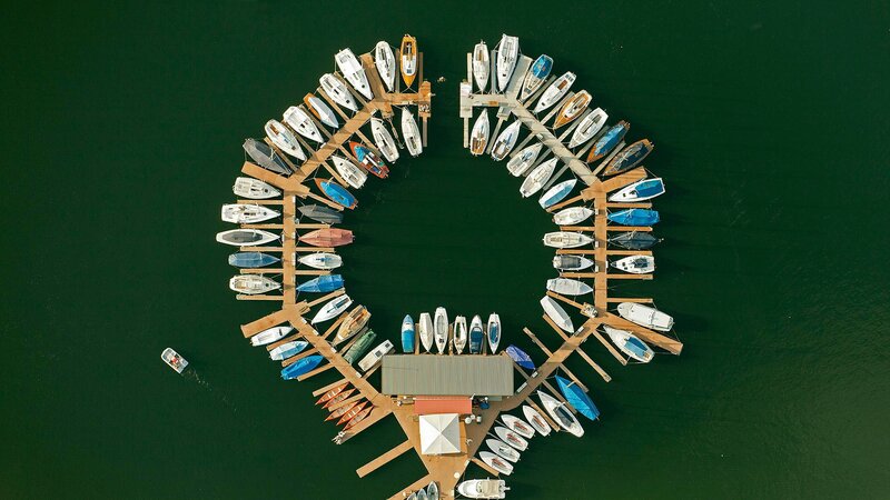 Aerial View of Boats