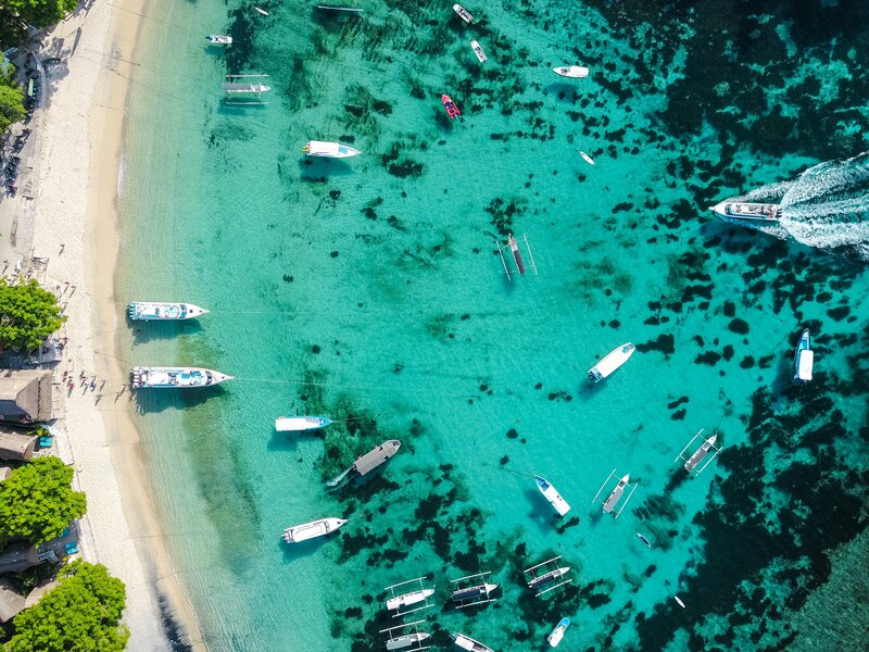 Aerial View of Boats — Turquoise
