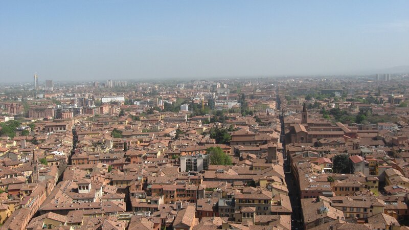 aerial view of bologna