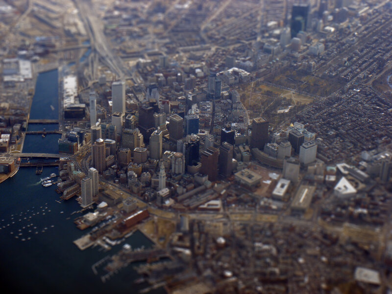 Aerial view of Boston cityscape