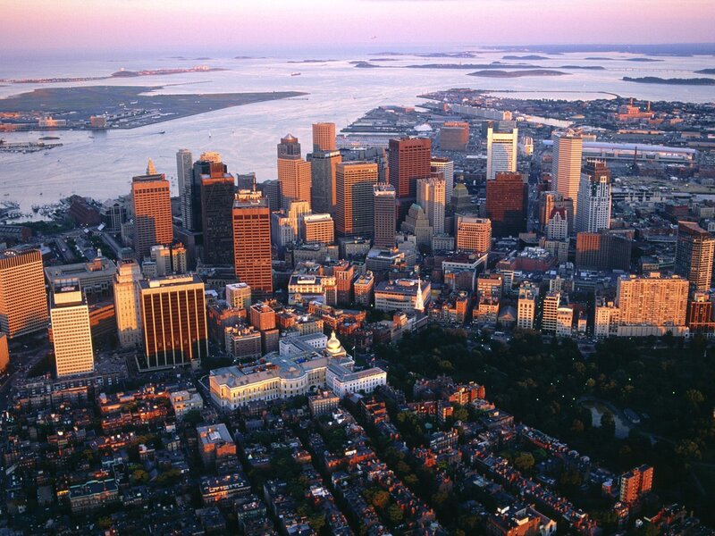 Aerial view of Boston skyline