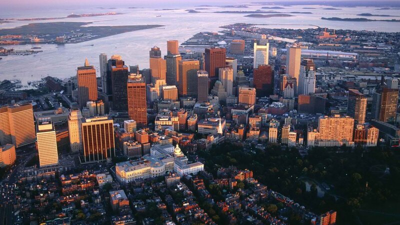 Aerial view of Boston skyline