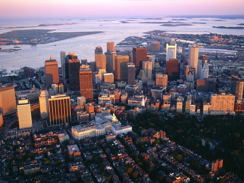 Aerial view of Boston skyline
