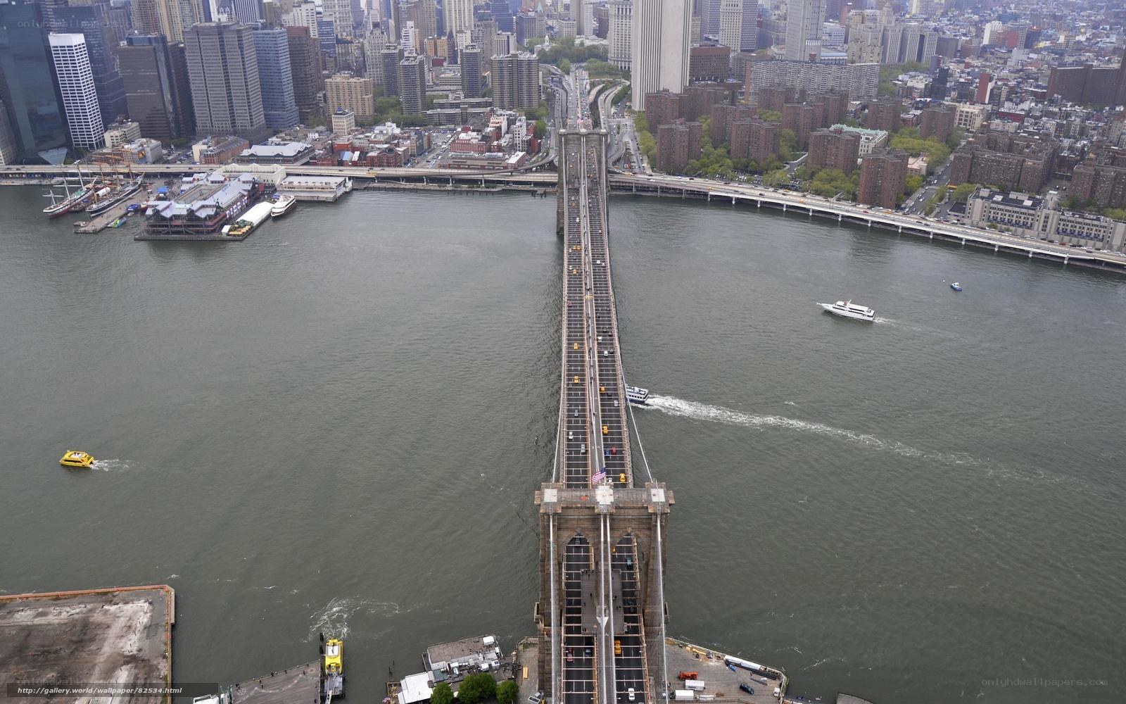 Aerial view of Brooklyn Bridge