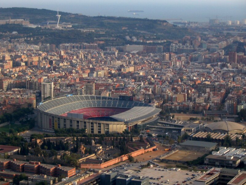 Aerial view of Camp Nou stadium