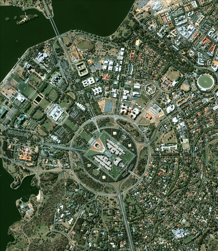 Aerial view of Canberra