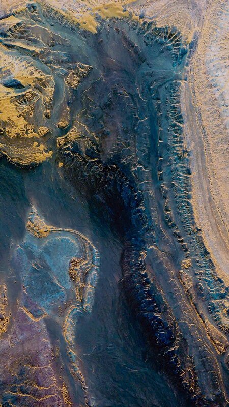Aerial View of Canyon — Blue
