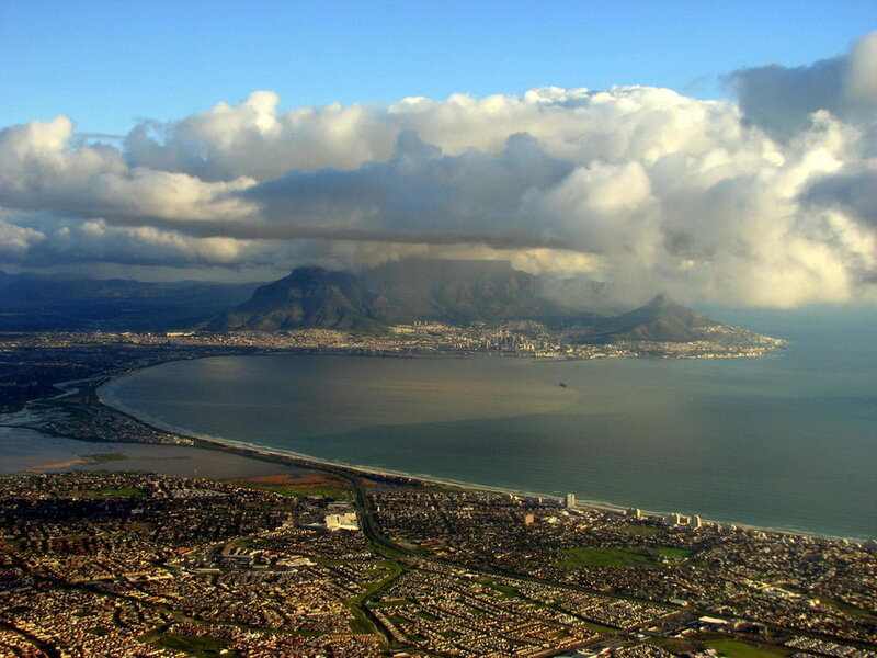 Aerial view of Cape Town