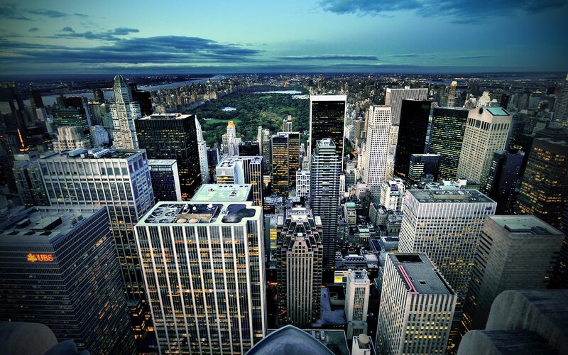 Aerial View of Central Park — Blue, Dramatic