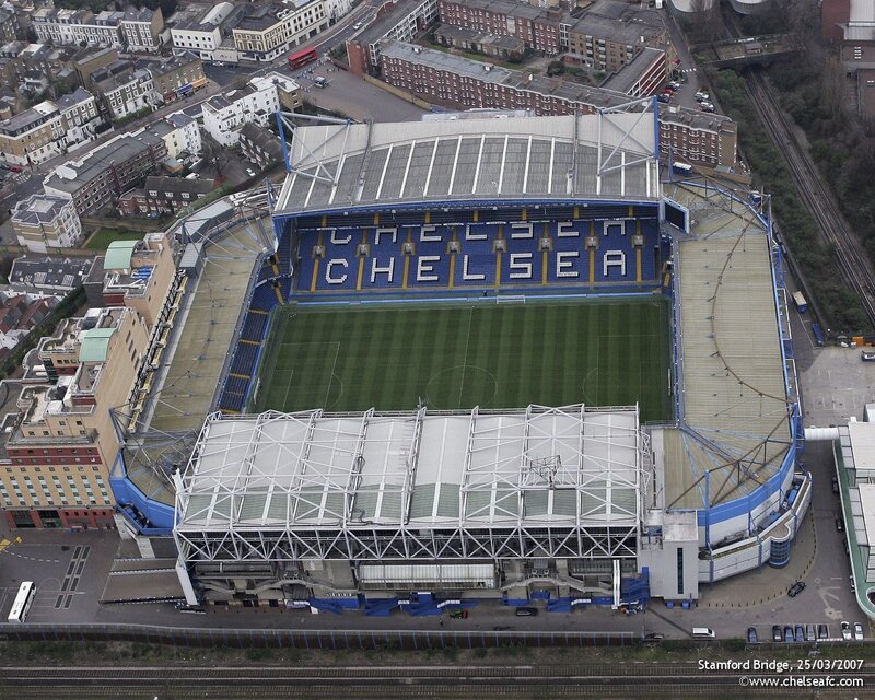 Aerial view of Chelsea stadium