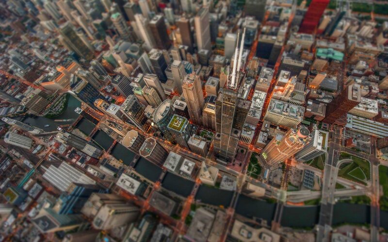 Aerial View of Chicago — Gray, Dramatic