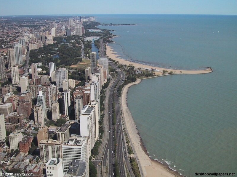 Aerial view of Chicago skyline