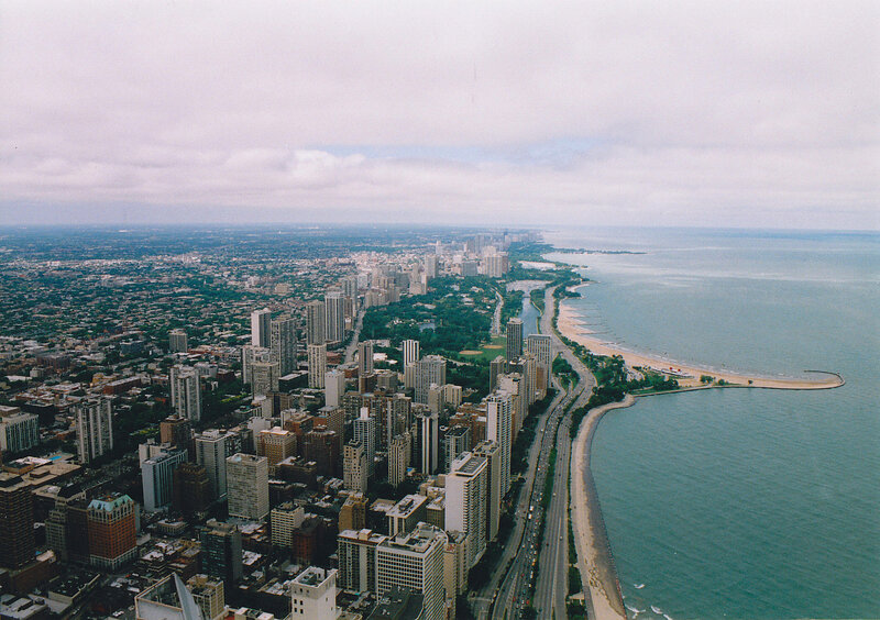 Aerial view of Chicago skyline