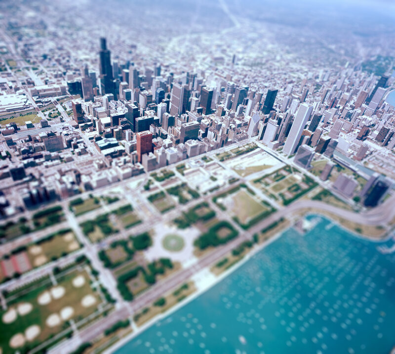 Aerial view of Chicago skyline
