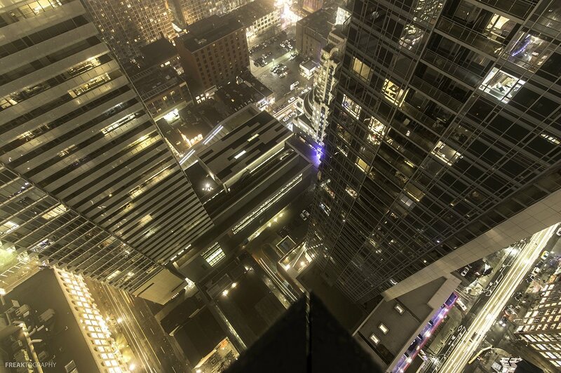 Aerial View of City at Night — Black, Dramatic, Photograph