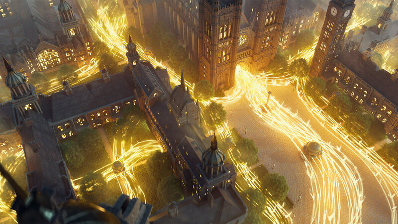 Aerial View of City at Night — Gold