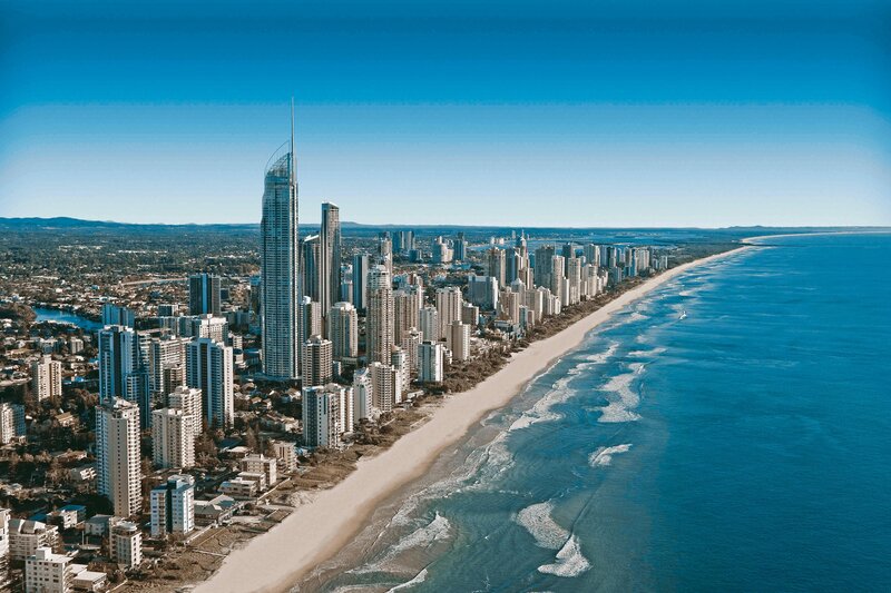 Aerial View of City Beach — Blue
