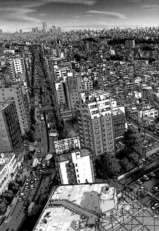 Aerial View of City — Black, Dramatic, Afternoon