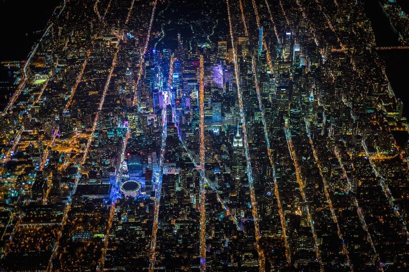 Aerial View of City — Black, Dramatic