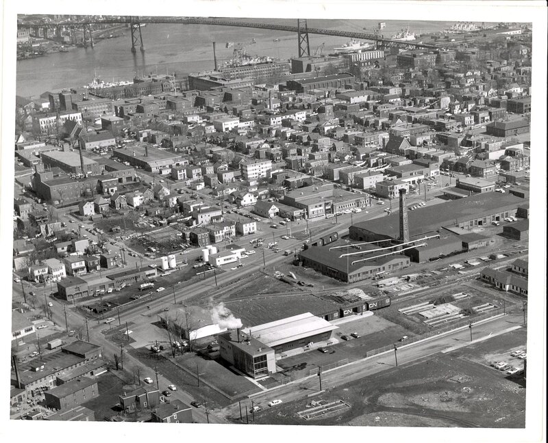 Aerial View of City — Black, Industrial