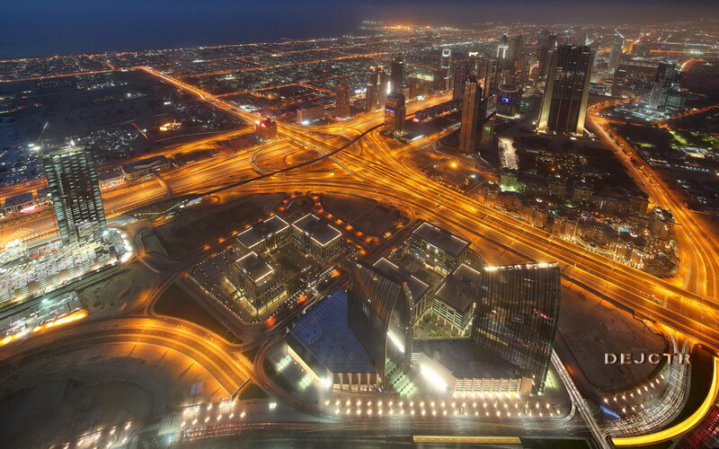 Aerial View of City — Black