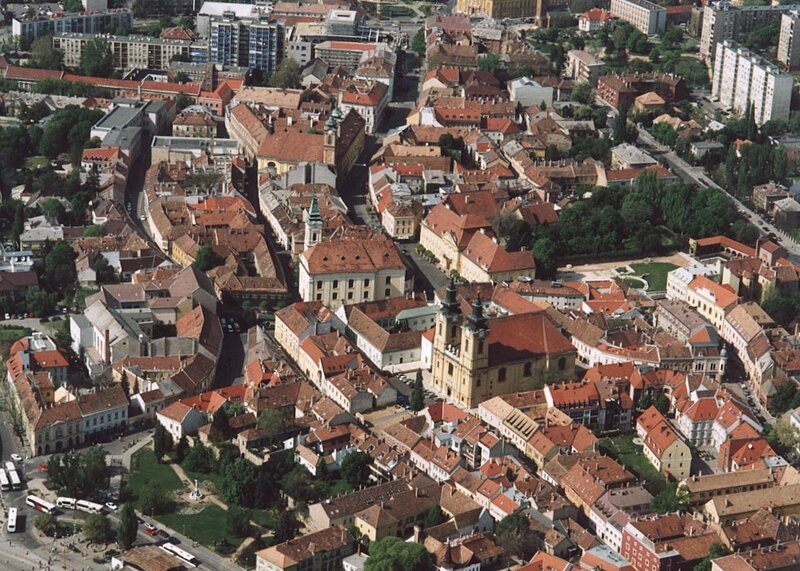 Aerial View of City — Brown, Serene, Afternoon