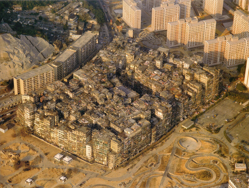 Aerial View of City Buildings — Brown, Neutral